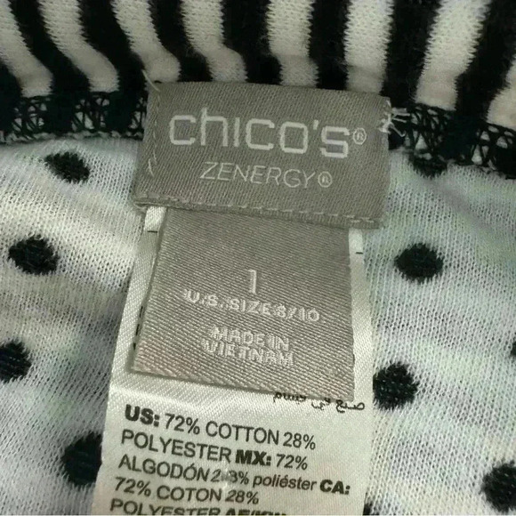 Chico’s Zenergy Size 1 M Asymmetrical Women’s Striped Cardigan Long Sleeves - Picture 7 of 11